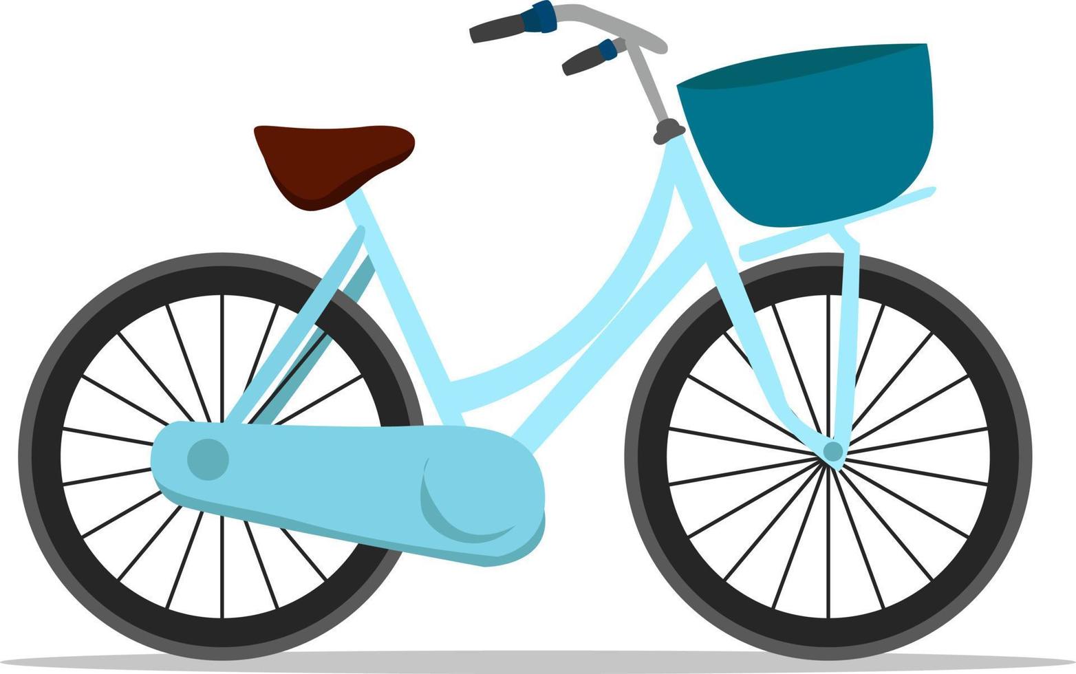 blå cykel, illustration, vektor på vit bakgrund