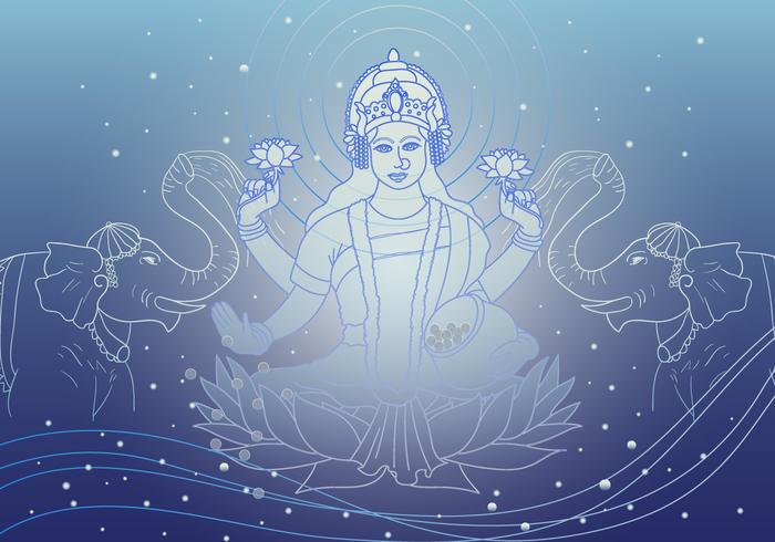 Lakshmi Goddess of Wealth Vector