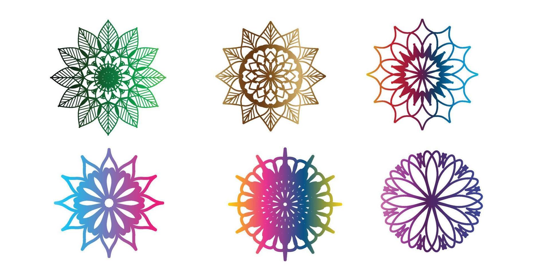 färgrik mandala , uppsättning mandala, mandalas, årgång dekorativ element, orientalisk mönster, vektor, islam, arabiska, indian, turkiska, Pakistan, kinesiska, ottoman motiv, lyx dekorativ mandala vektor