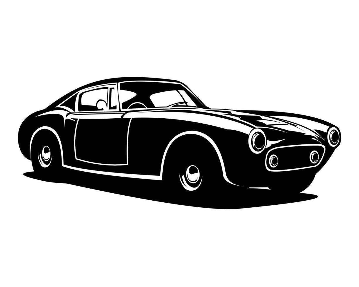vektorillustration des schwarzen mercedes benz 190l autos isoliert auf weißem hintergrund beste seitenansicht für abzeichen, embleme und symbole. vektor
