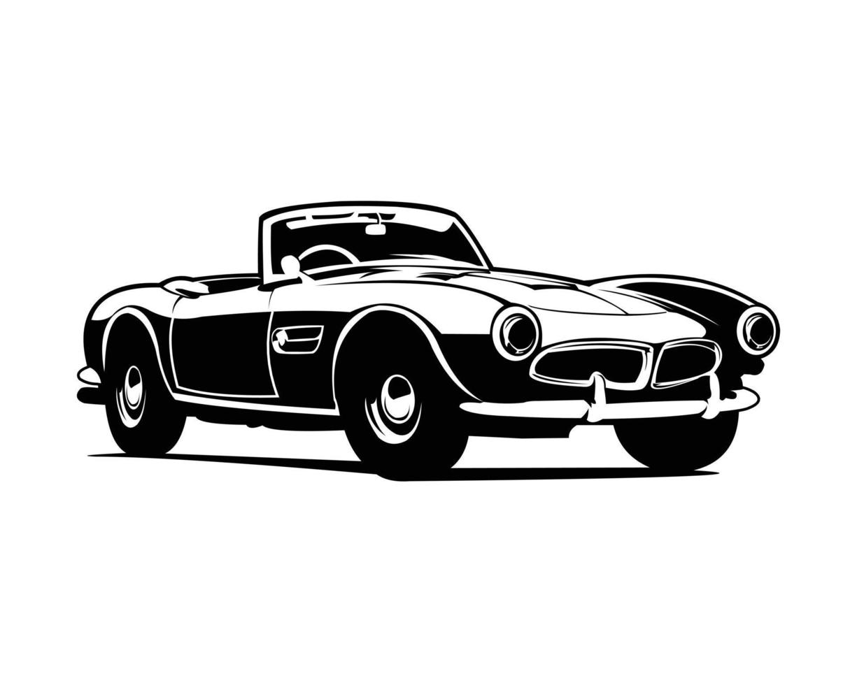 1960er auto mercedes benz 300 sl roadster seitenansicht auf weißem hintergrund. Bestes Vektorillustrationsdesign für Abzeichen, Emblem. vektor