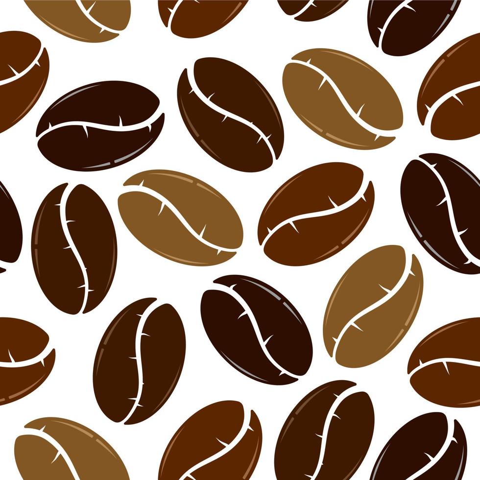 kaffe böna mönster sömlös på vit bakgrund. vektor