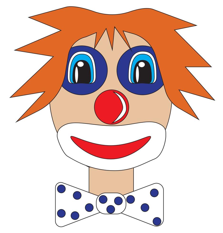 clown ansikte i tecknad serie. vektor illustration.