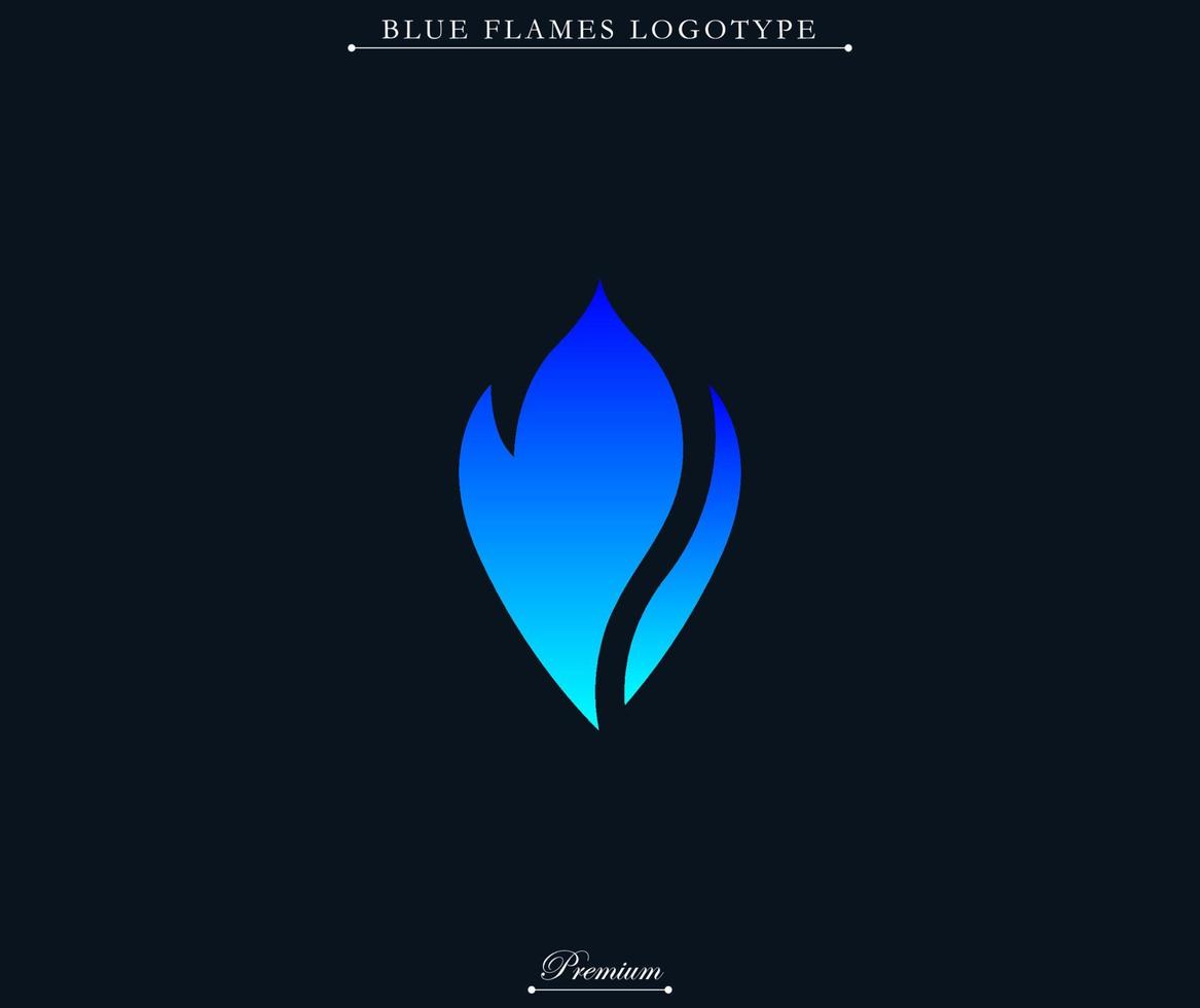 blaue flamme moderne und futuristische logotypillustration. Feuer mit blauem Verlaufssymbol. passend für Firmenmarke, Industrie-Merch, Identität. Vektor eps 10