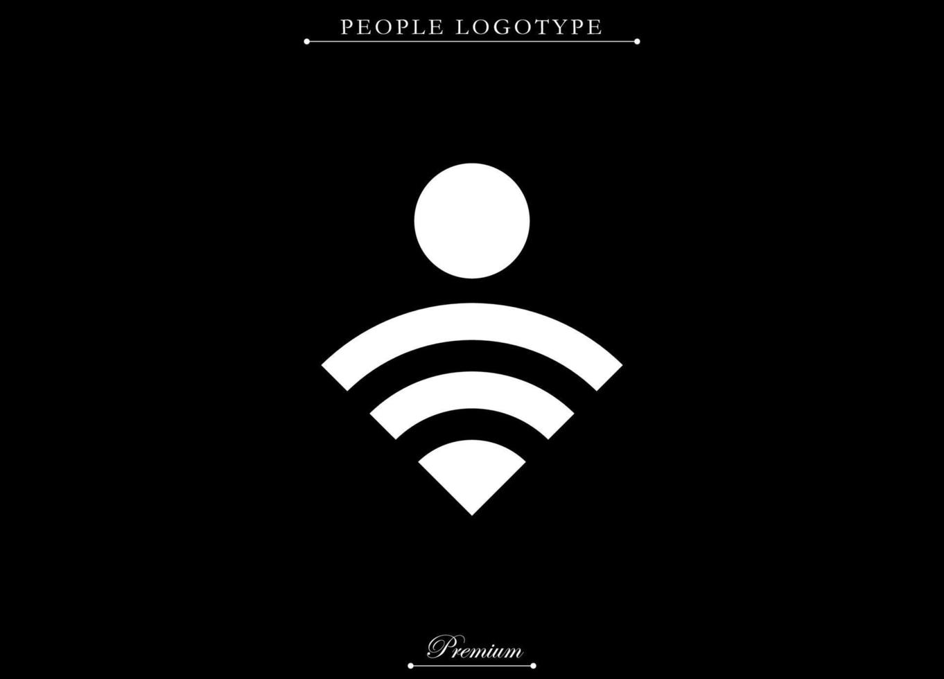Abbildung der Logo-Vorlage für Menschen. WLAN-Verbindungskonzept. fit für unternehmen, markenversicherung. Minimales und trendiges Logo. Vektor eps 10