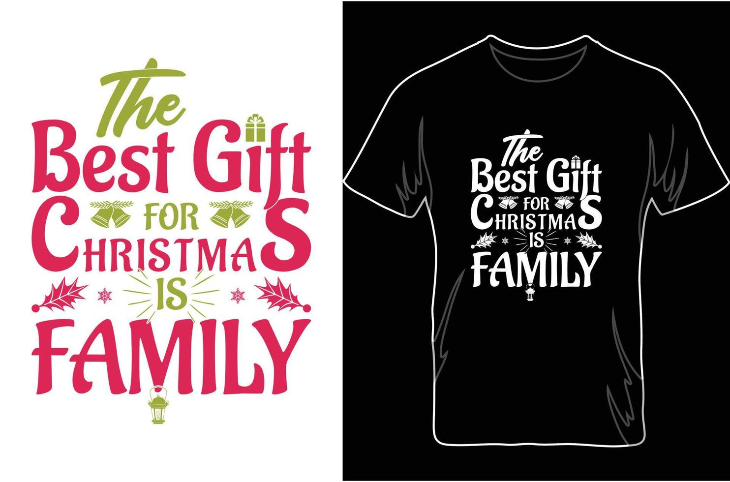 das beste geschenk zu weihnachten ist die familie. Weihnachtsgeschenke für die Familie. vektor
