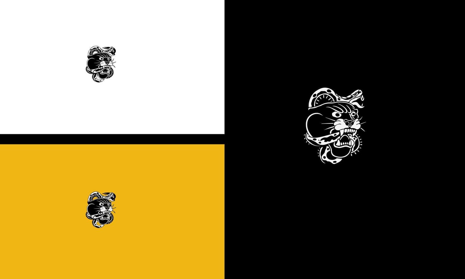 huvud tiger och kobra vektor linje konst design