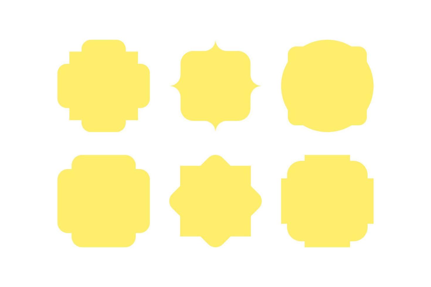 uppsättning av gul tom vektor märka former