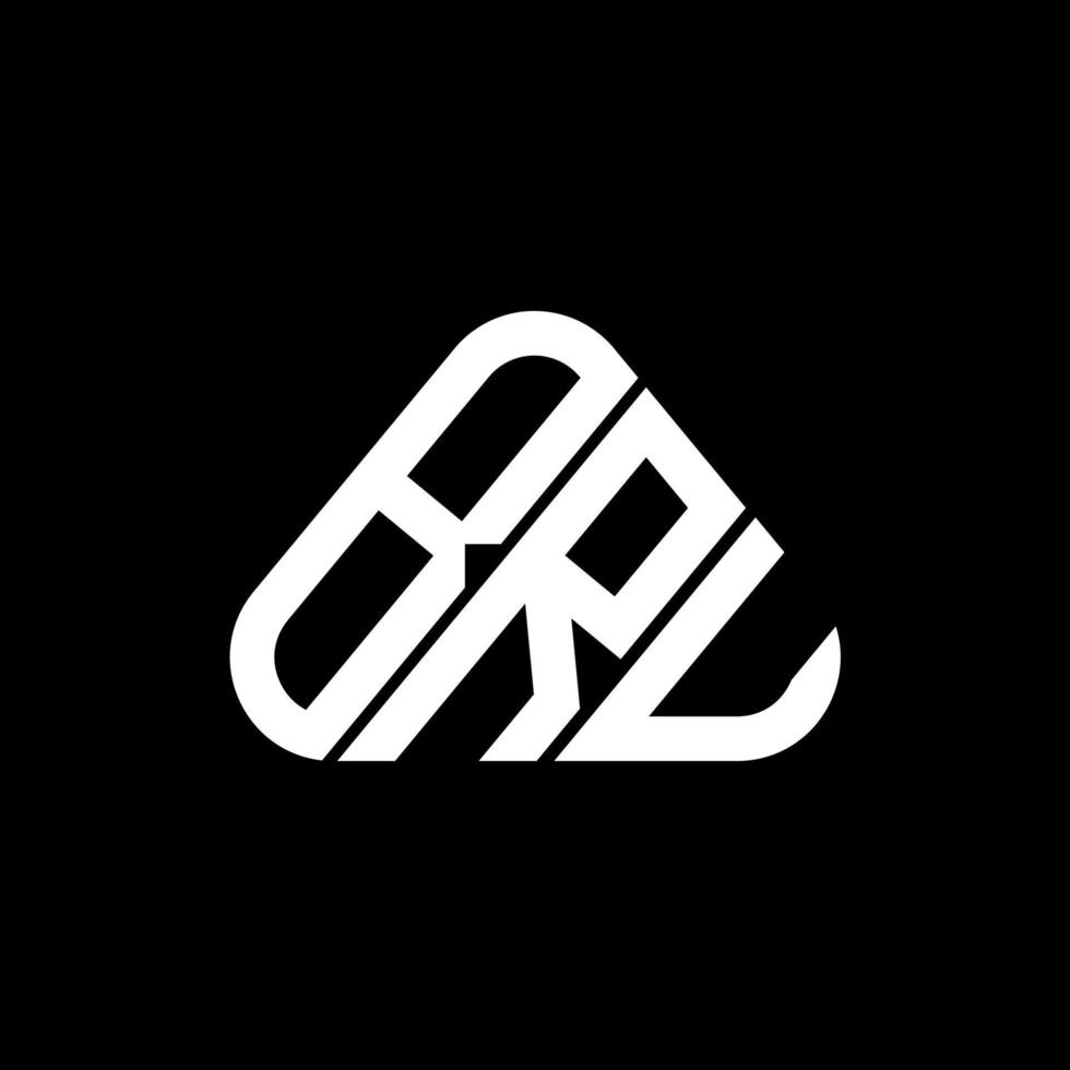 bru Brief Logo kreatives Design mit Vektorgrafik, bru einfaches und modernes Logo in runder Dreiecksform. vektor