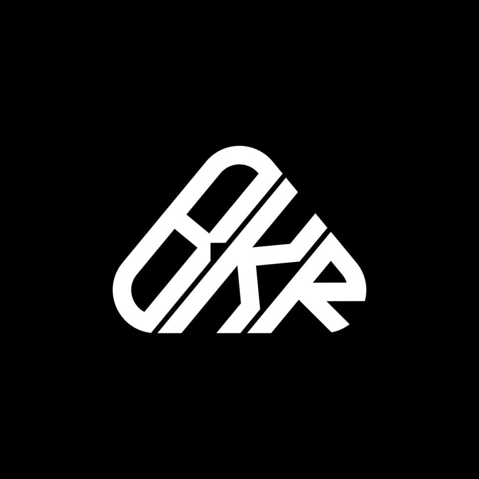 bkr Brief Logo kreatives Design mit Vektorgrafik, bkr einfaches und modernes Logo in runder Dreiecksform. vektor