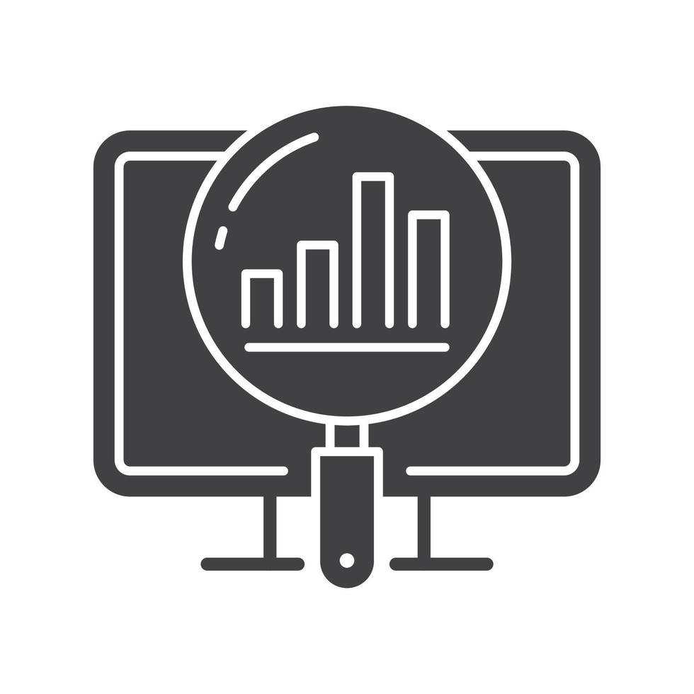 analys ikon. vektor illustration. symbol av företag intelligens, data analys, marknadsföring forskning.
