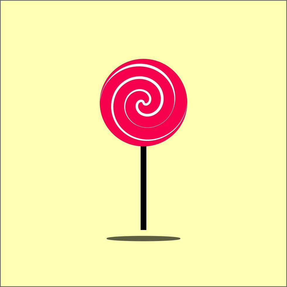Abbildung Vektorgrafik von Lolipop. Lolipop Retro-Stil isoliert auf einem rosa weichen Hintergrund. Die Illustration eignet sich für Banner, Flyer, Aufkleber, Karten usw. vektor