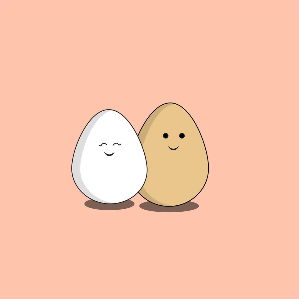 Abbildung der lächelnden Eier. Vektor isoliert einfaches Ei-Symbol.