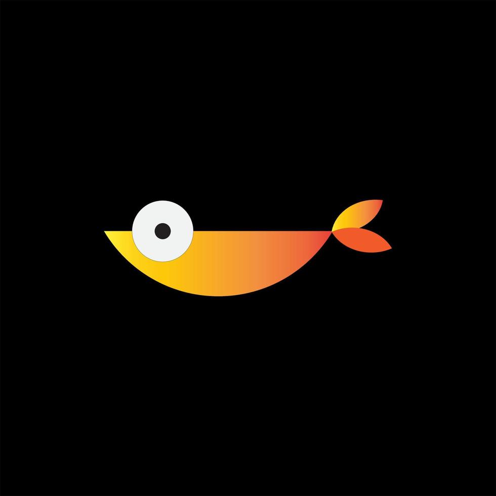 fisk tecken ikon i platt stil. guldfisk vektor illustration på svart isolerat bakgrund. skaldjur företag begrepp