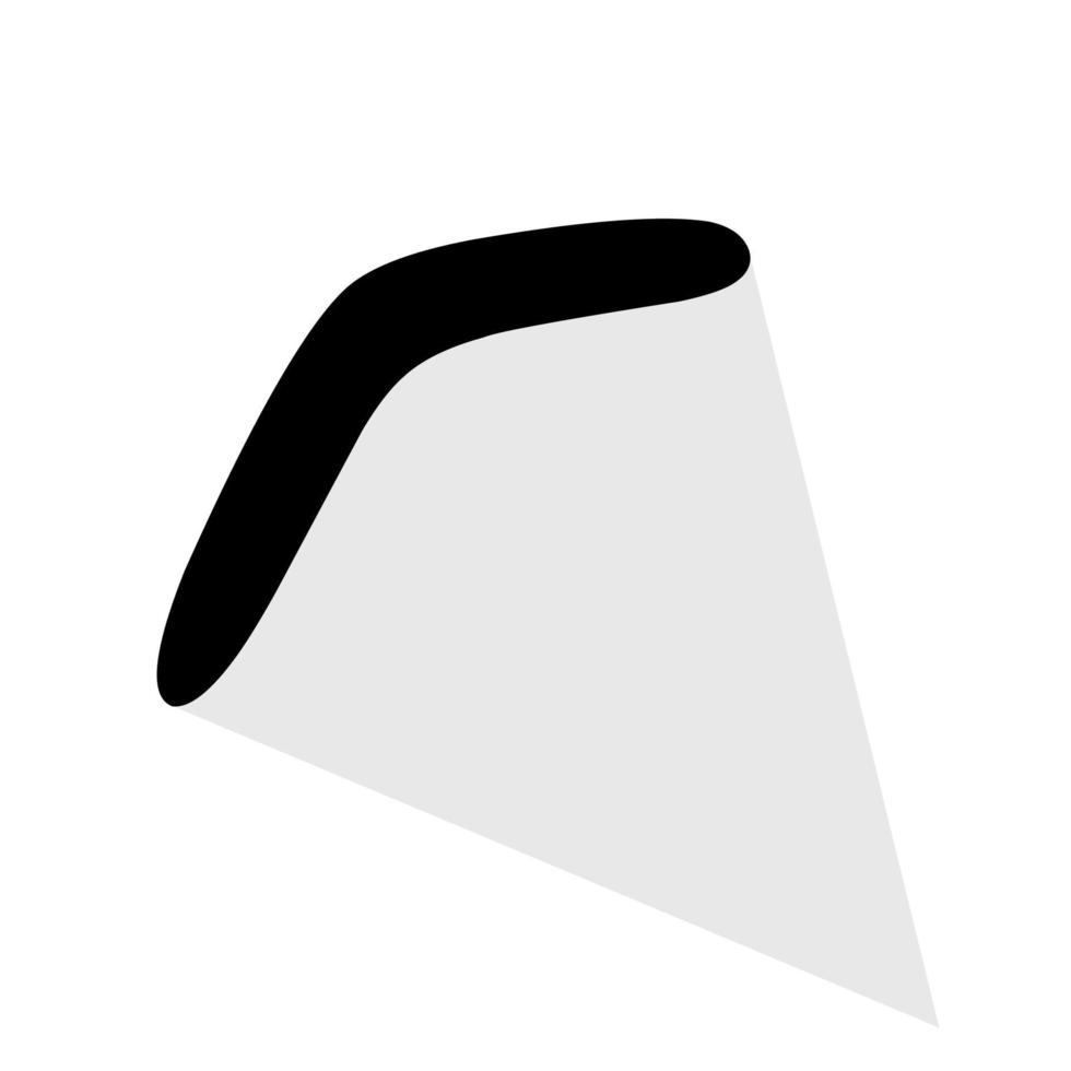 bumerang logotyp vektor ikon med silhuett. bra för karma logotyp och pengar tillbaka på vit bakgrund.