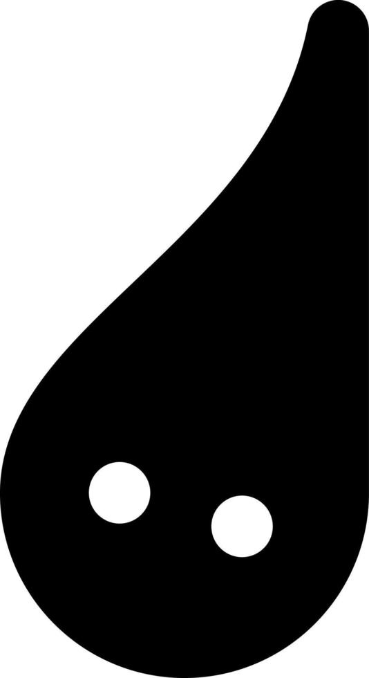 svart släppa med två vit prickar, illustration, vektor på vit bakgrund.