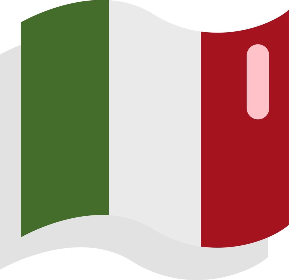 italienische Flagge, Symbolabbildung, Vektor auf weißem Hintergrund