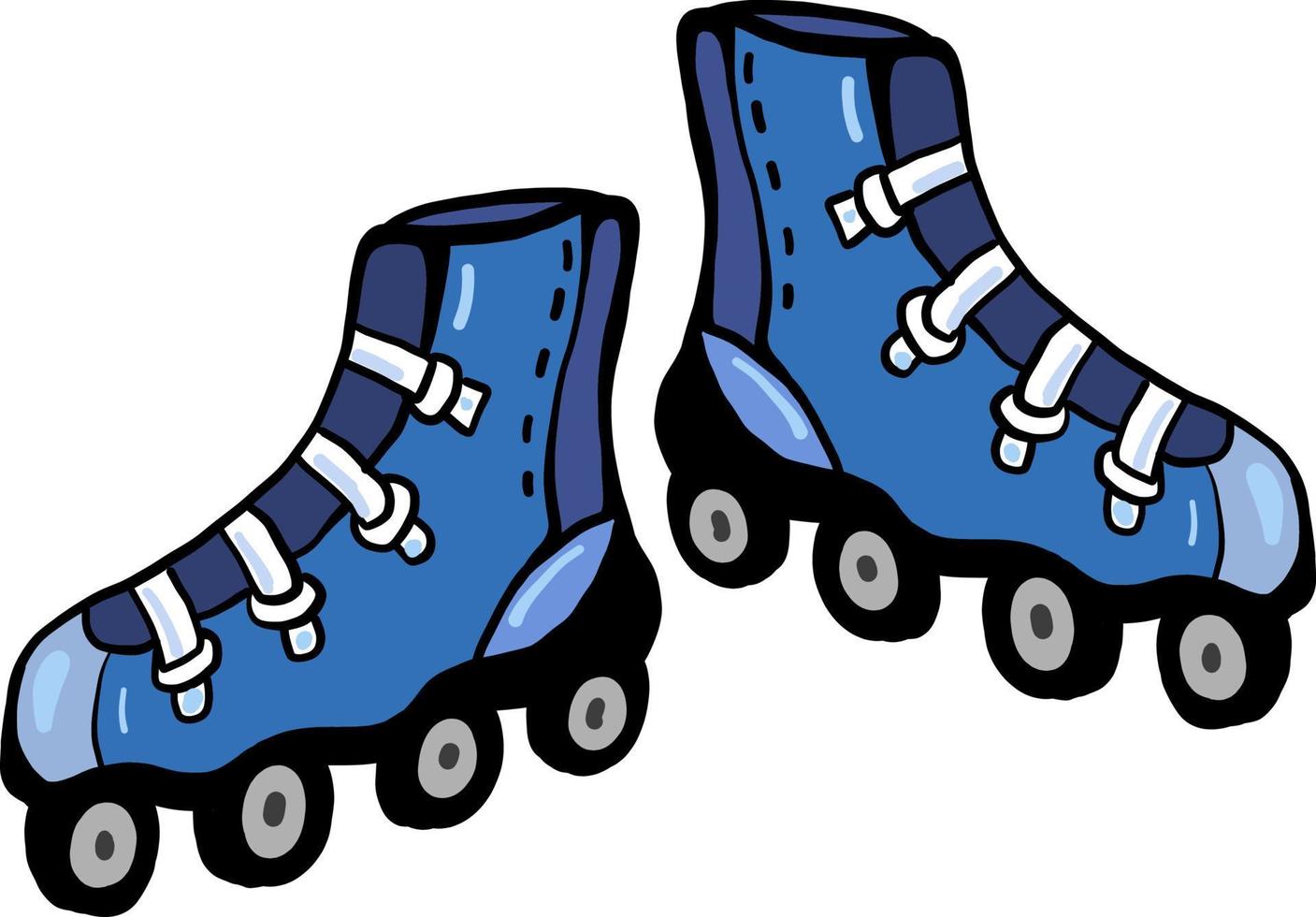 blaue Rollschuhe, Illustration, Vektor auf weißem Hintergrund