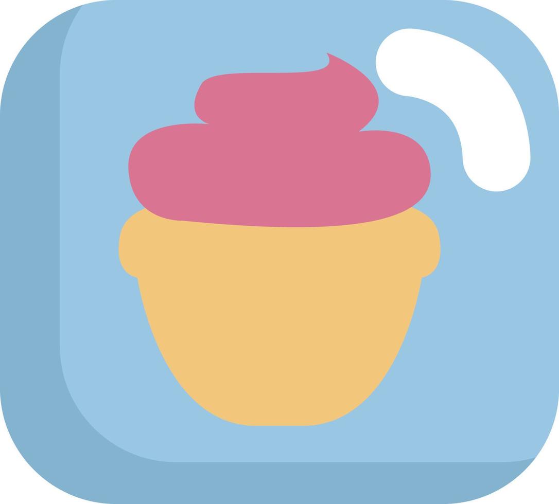 süßer rosa Muffin, Illustration, Vektor auf weißem Hintergrund.