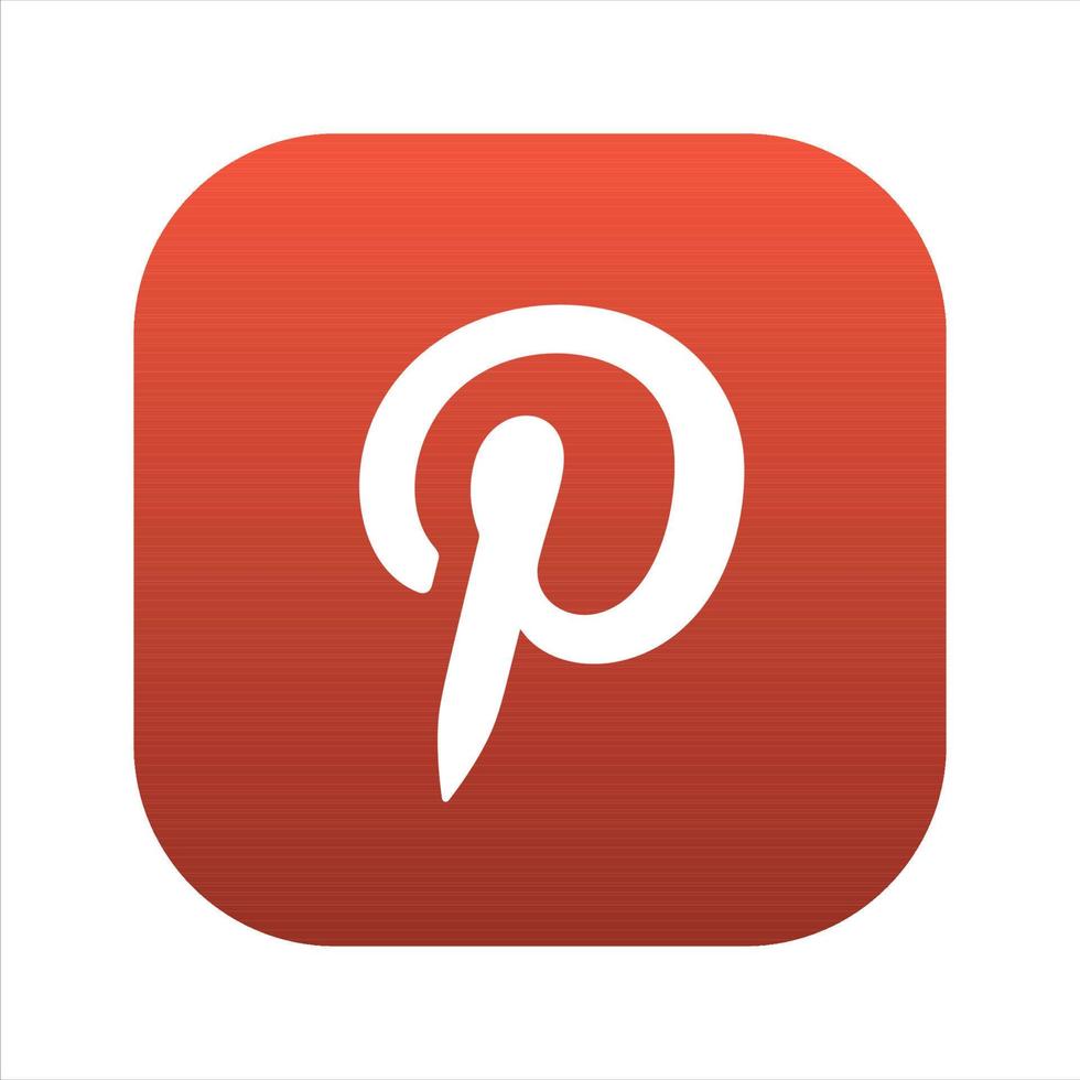 Pinterest ikon, ios Pinterest social media logotyp på vit bakgrund, fri vektor