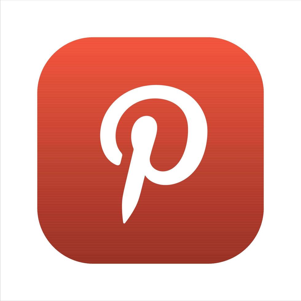 Pinterest-Symbol, iOS-Pinterest-Social-Media-Logo auf weißem Hintergrund, freier Vektor