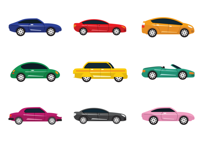 Colorul Carros Vector Icons