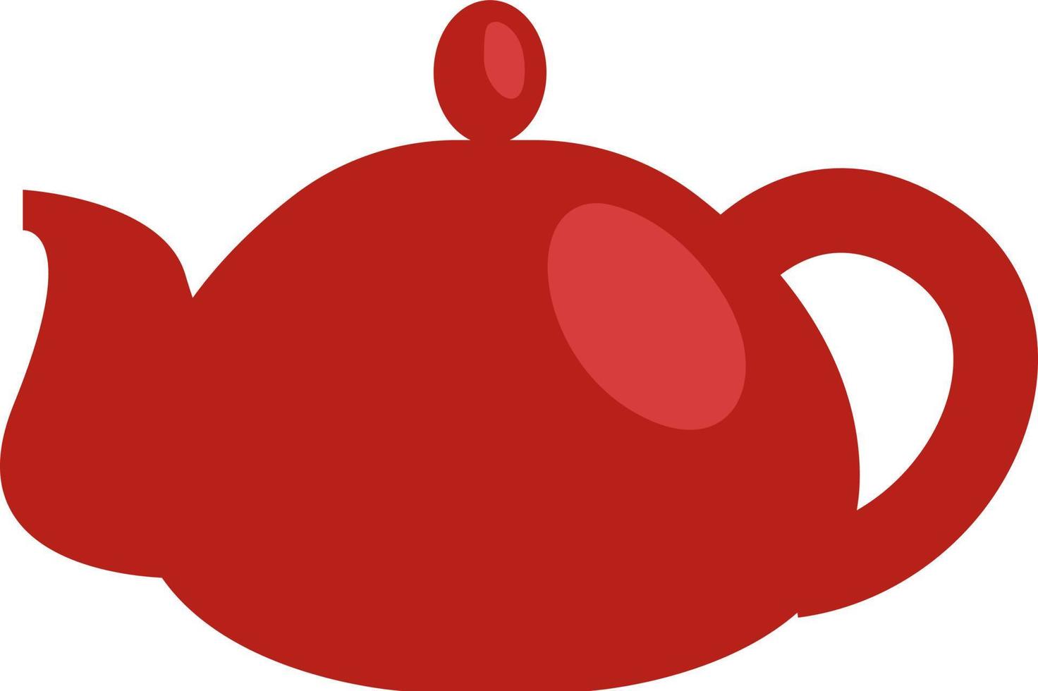 röd te vattenkokare, illustration, vektor på en vit bakgrund.