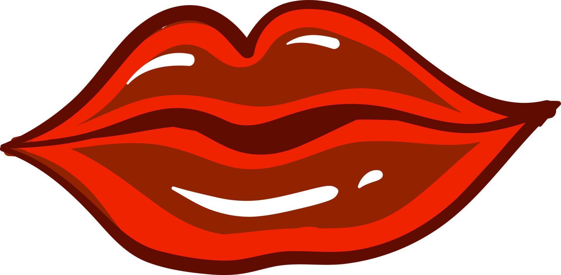 rote Lippen, Illustration, Vektor auf weißem Hintergrund.