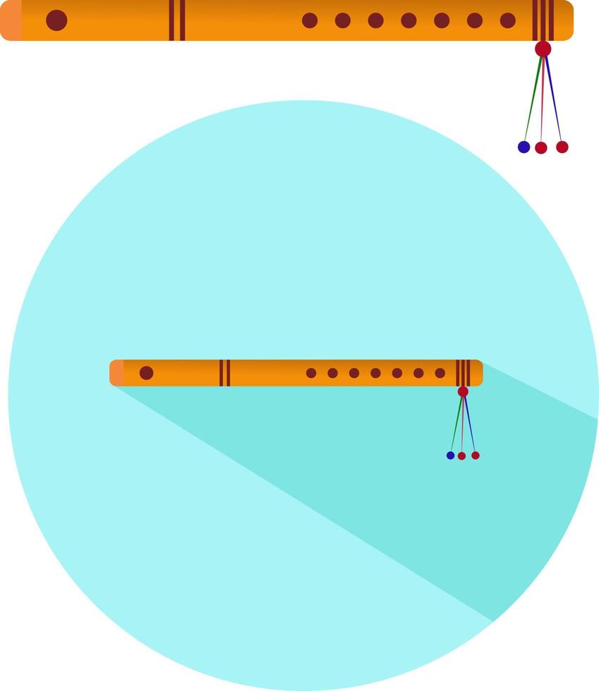 Holzflöte, Illustration, Vektor auf weißem Hintergrund.