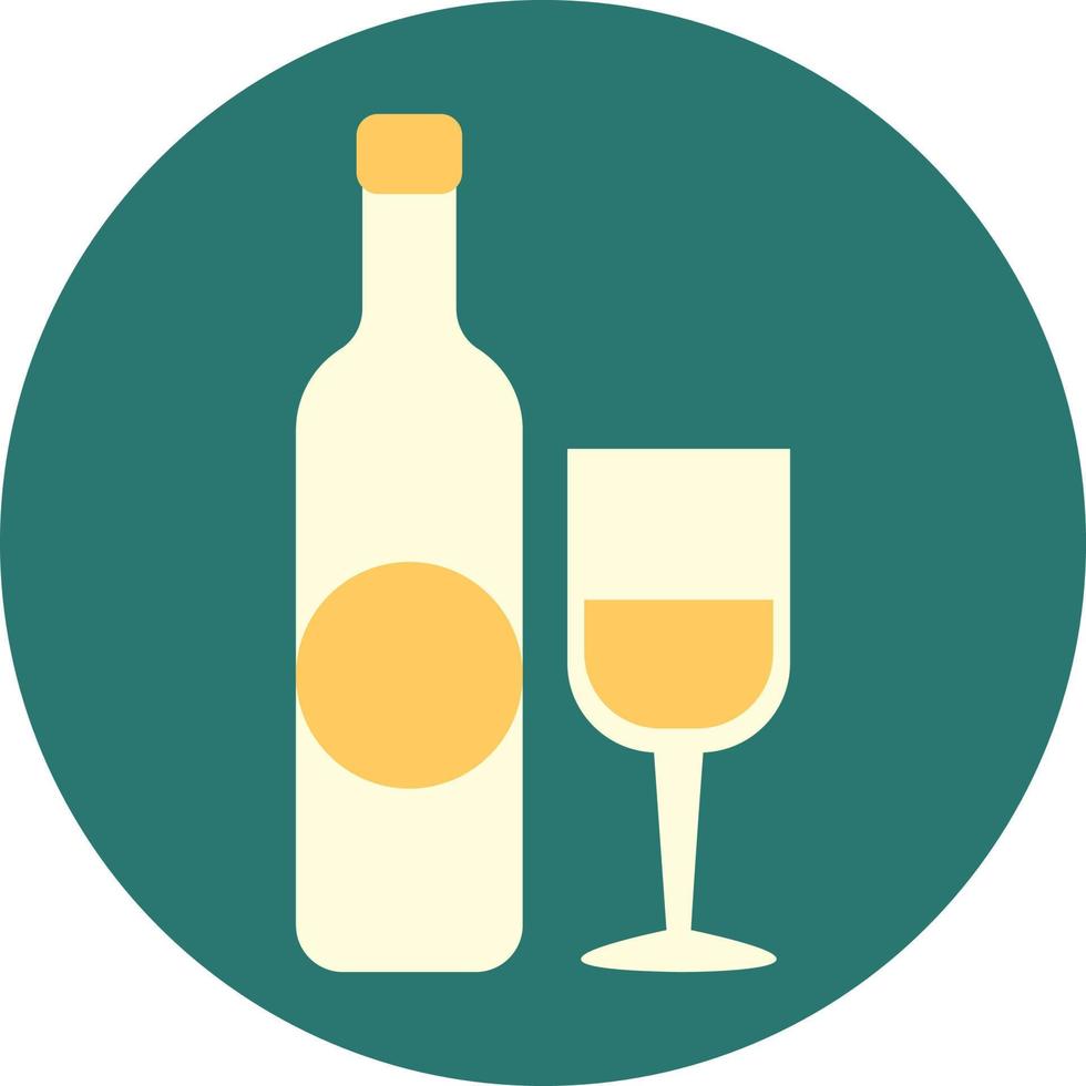vin flaska och vin glas, illustration, vektor på en vit bakgrund.