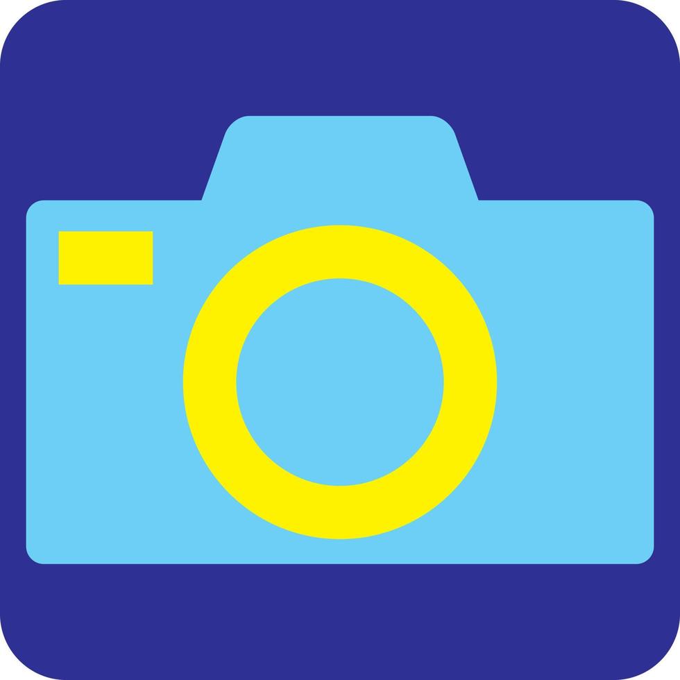 blaue Kamera, Illustration, Vektor auf weißem Hintergrund.
