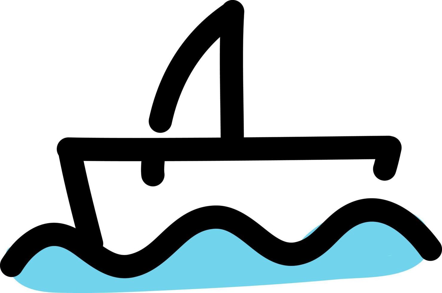 båt på vatten, illustration, vektor på en vit bakgrund