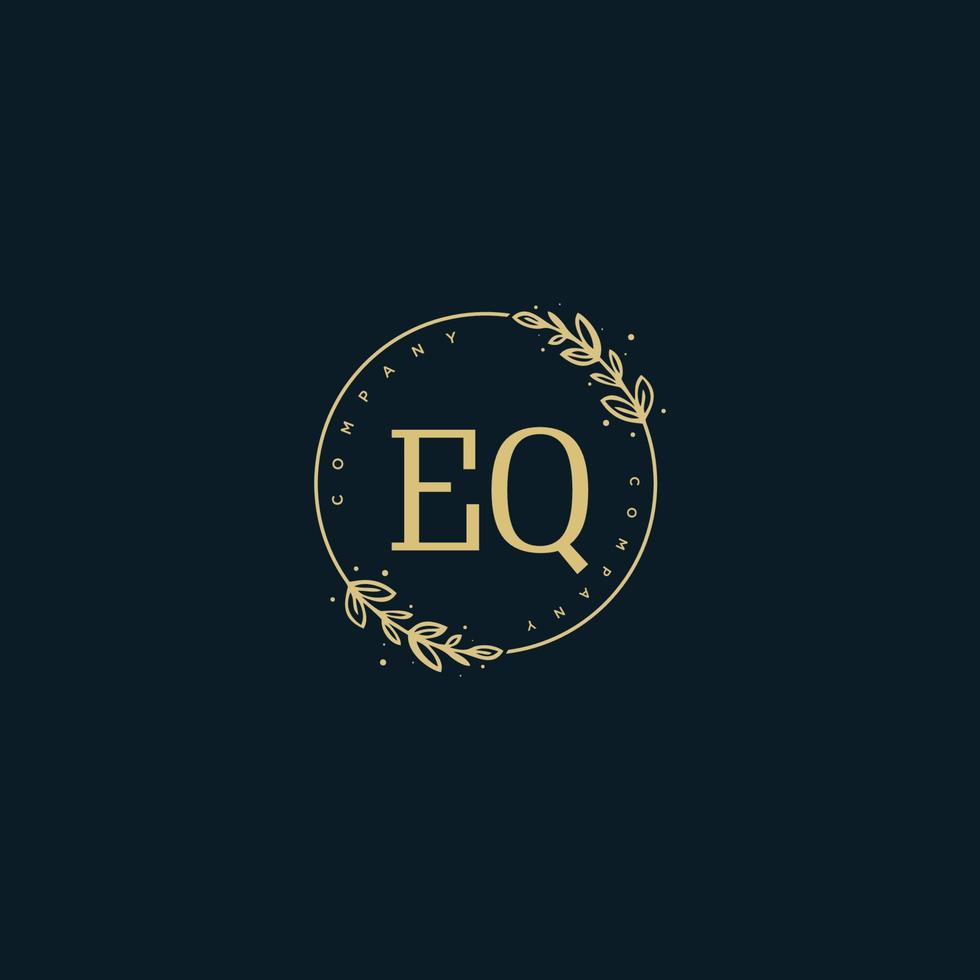 anfängliches eq-schönheitsmonogramm und elegantes logo-design, handschriftliches logo der ersten unterschrift, hochzeit, mode, blumen und botanik mit kreativer vorlage. vektor