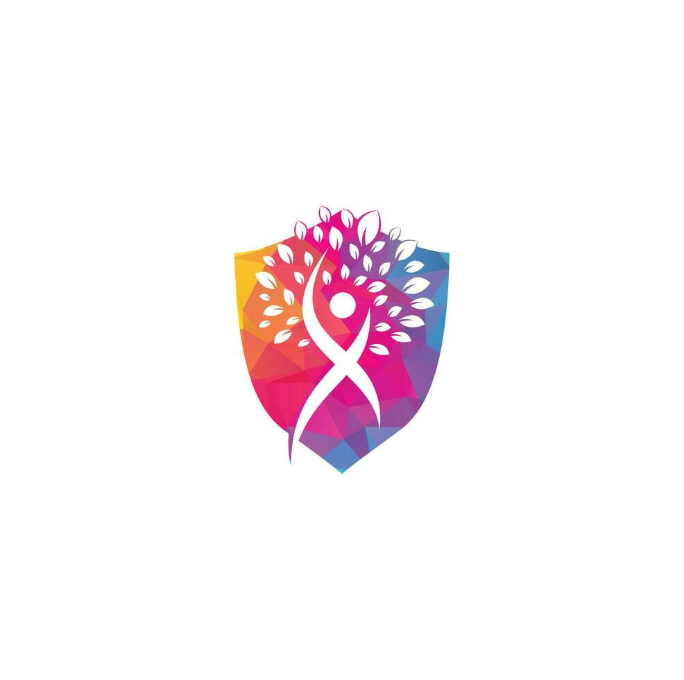 menschliches Baum-Logo-Design. Baumlogo für gesunde Menschen. vektor