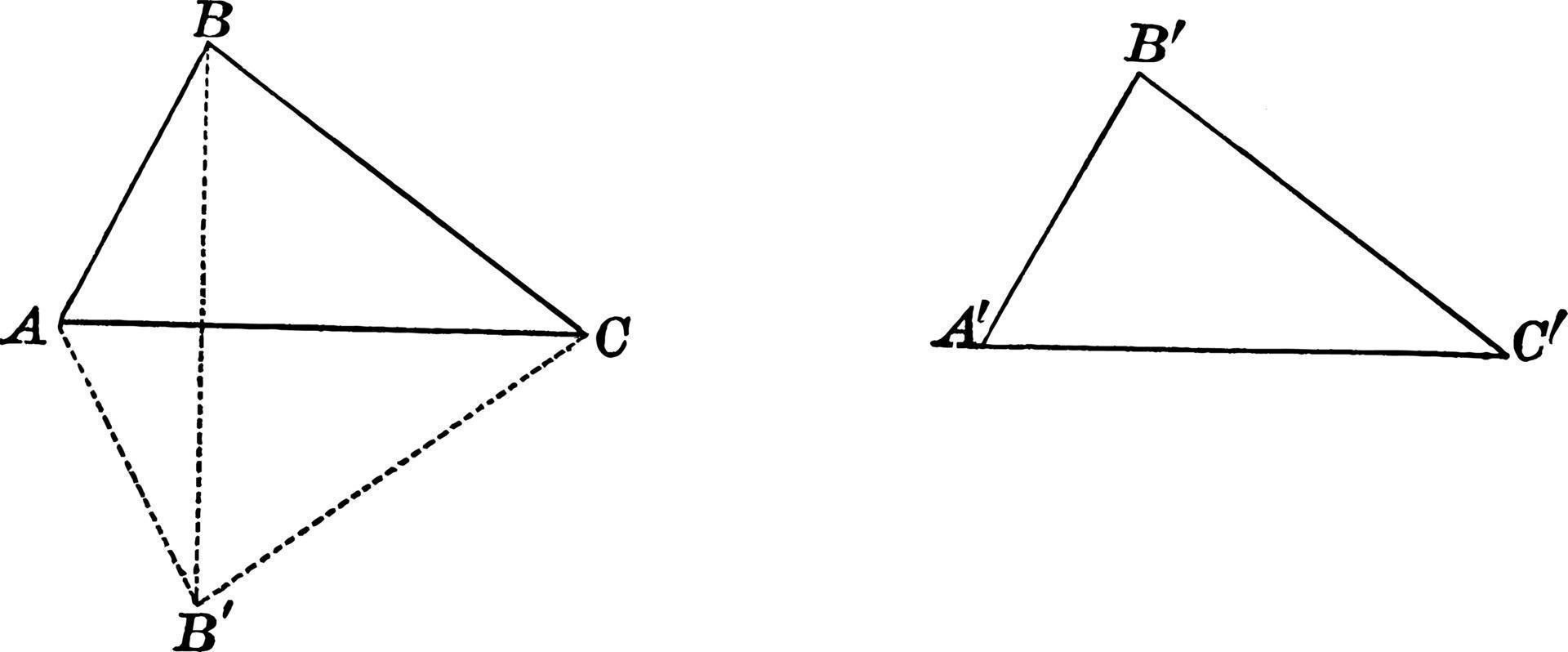 två likvärdig triangel, årgång illustration. vektor