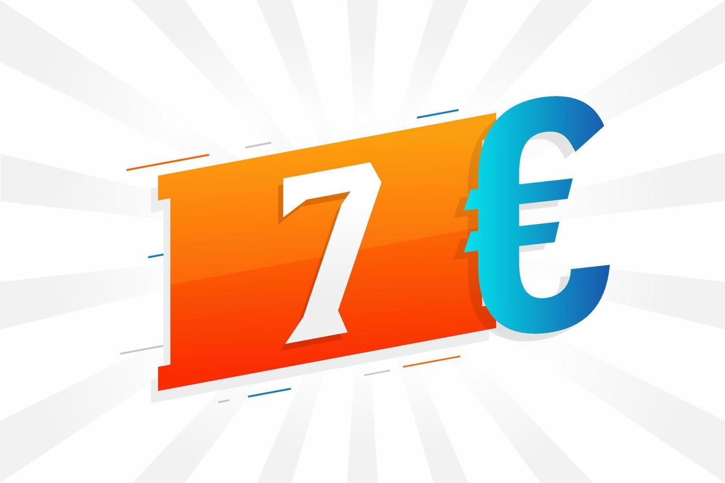 7-Euro-Währungsvektor-Textsymbol. 7 euro währungsaktienvektor der europäischen union vektor