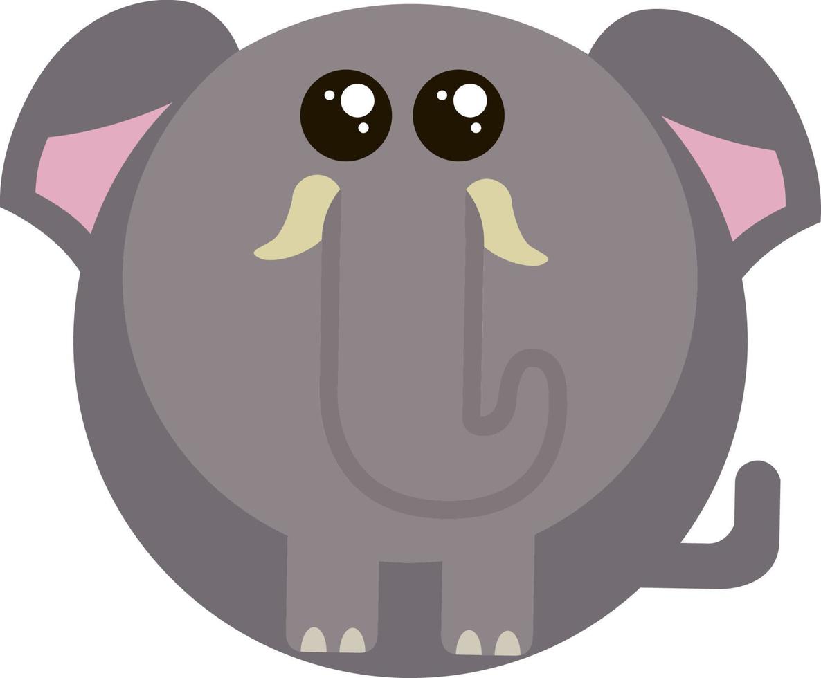 fett liten elefant, illustration, vektor på vit bakgrund.