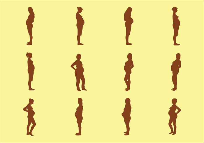 Gravid kvinna silhuett vektor