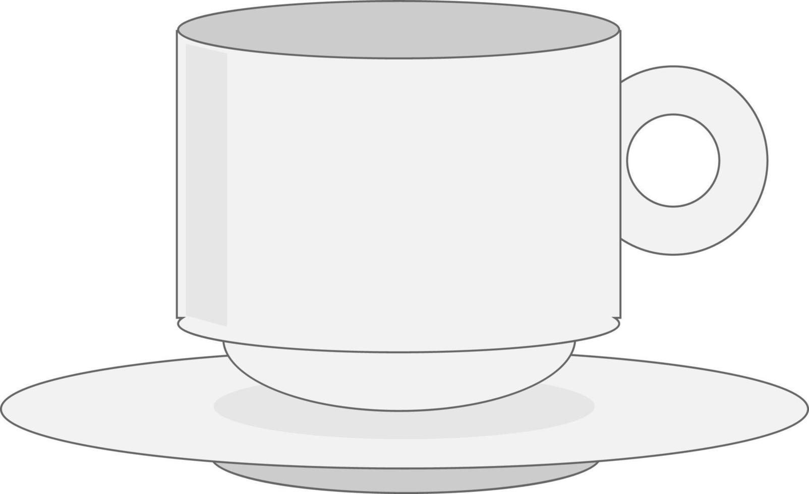 weiße Tasse, Illustration, Vektor auf weißem Hintergrund.