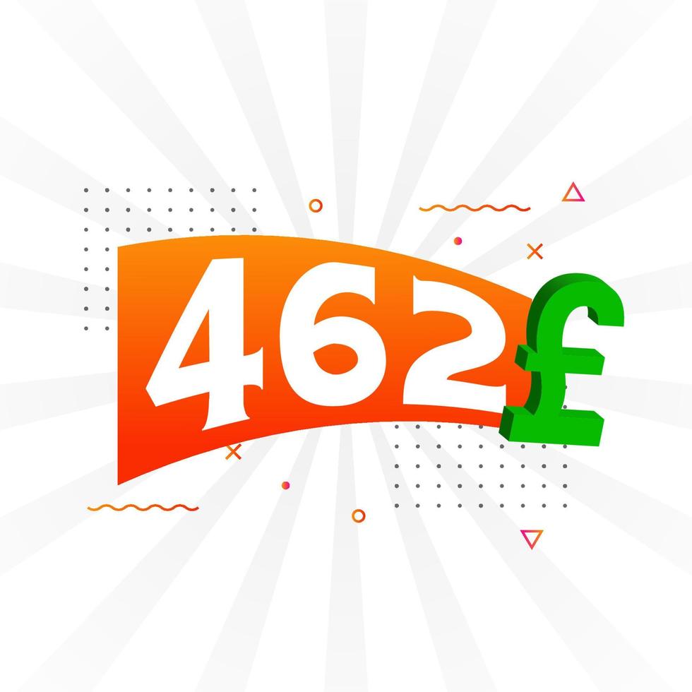 462-Pfund-Währungsvektor-Textsymbol. 462 Britisches Pfund Geld Aktienvektor vektor