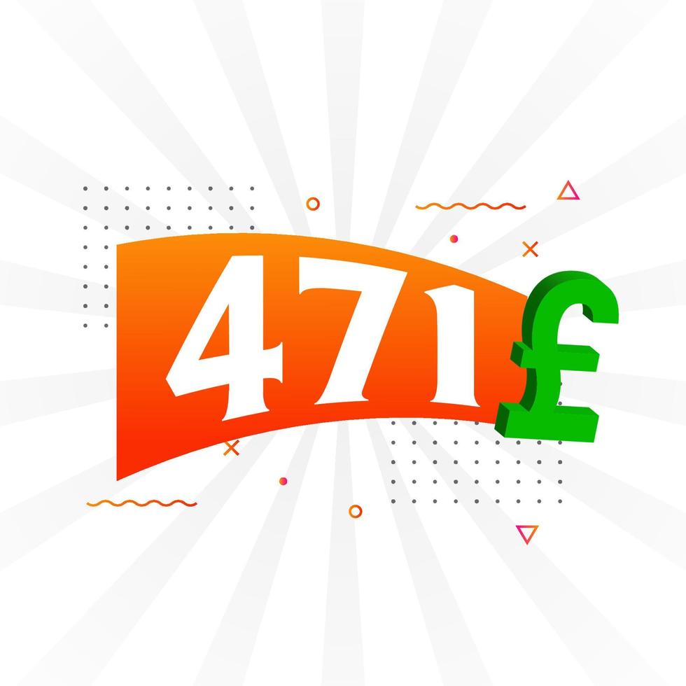 471-Pfund-Währungsvektor-Textsymbol. 471 Britisches Pfund Geld Aktienvektor vektor