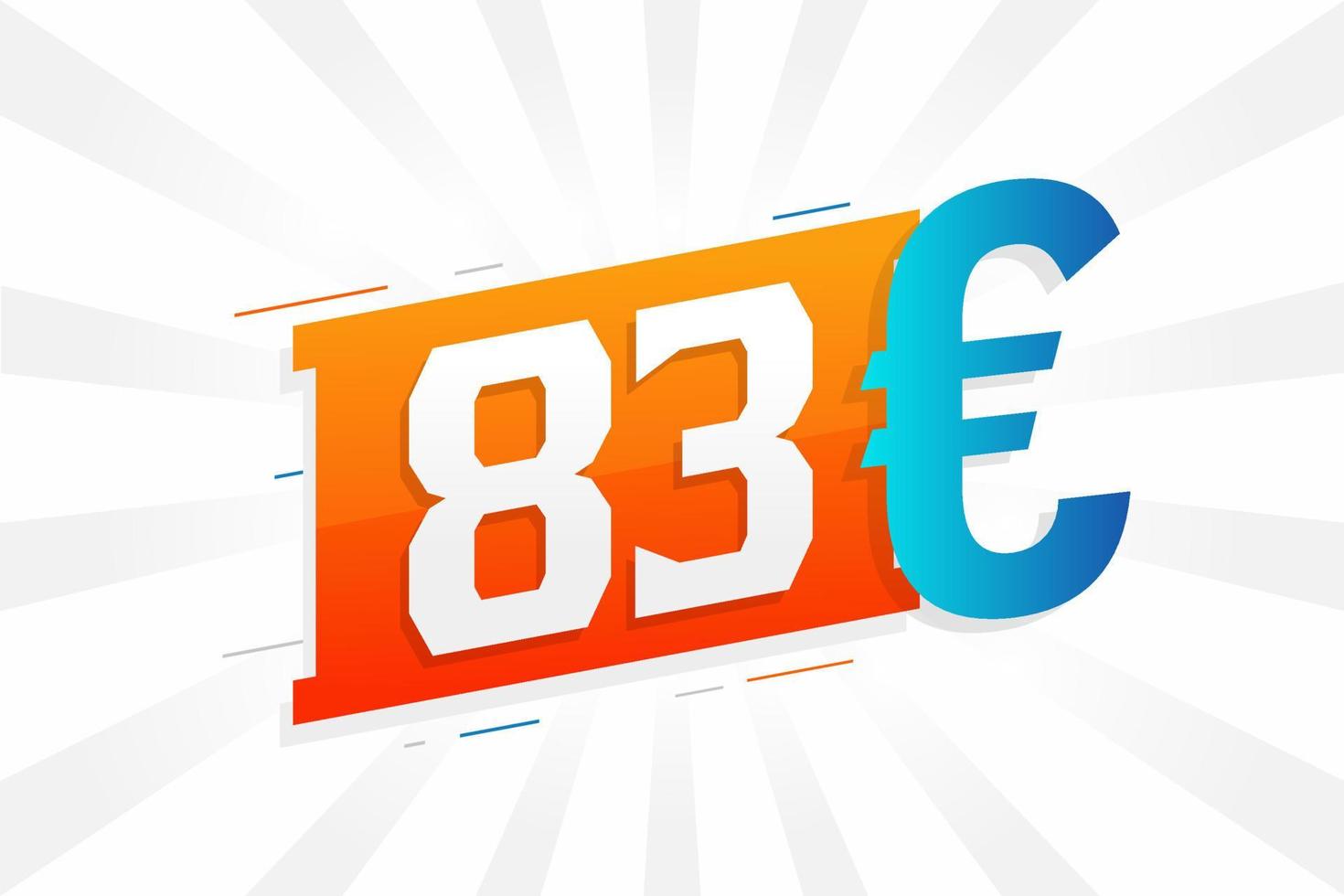 83-Euro-Währungsvektor-Textsymbol. 83 euro geldstockvektor der europäischen union vektor