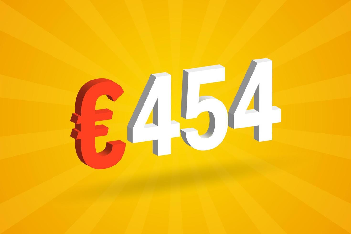 453 euro valuta 3d vektor text symbol. 3d 453 euro europeisk union pengar stock vektor