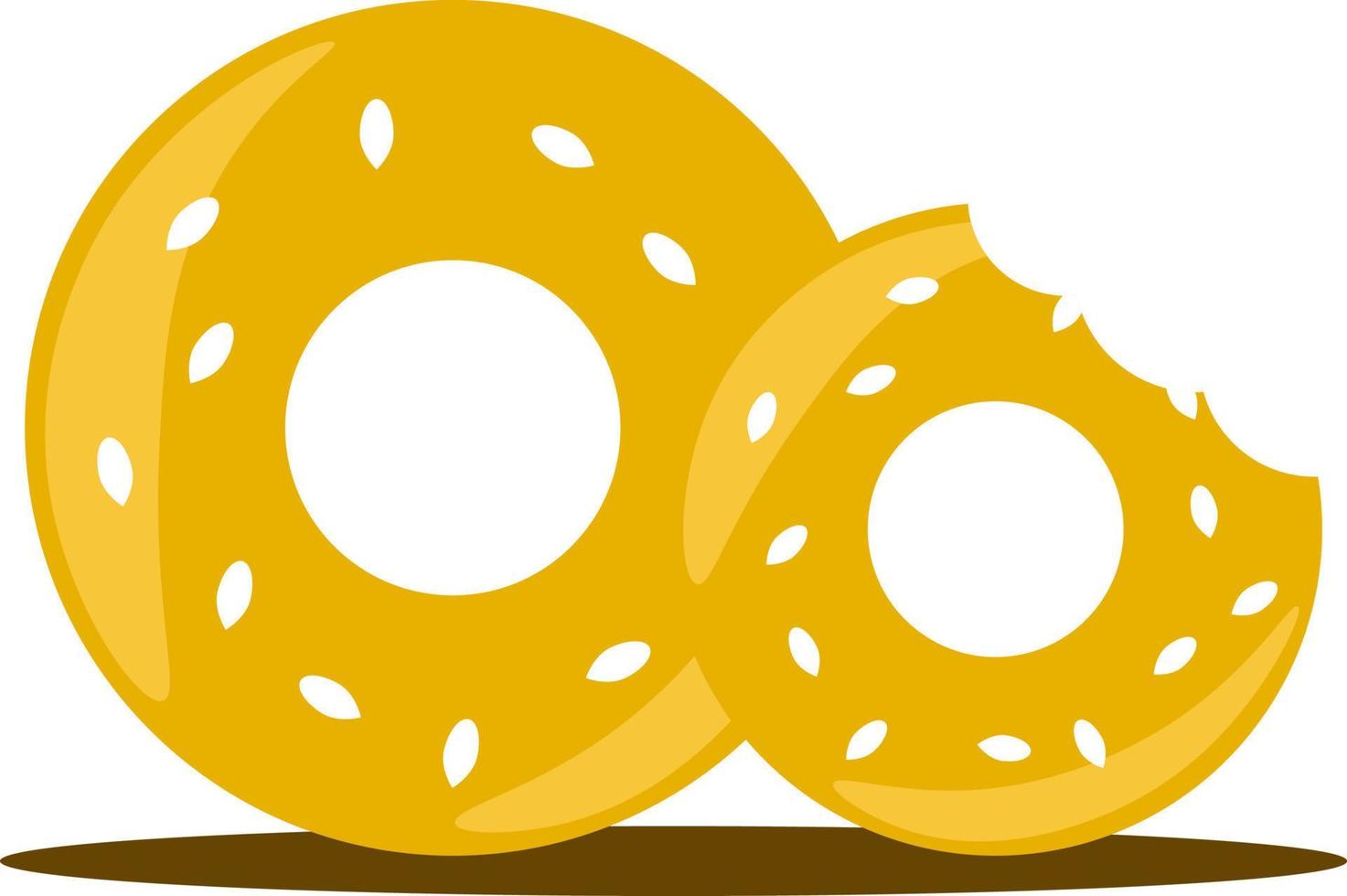 Bagel, Illustration, Vektor auf weißem Hintergrund.