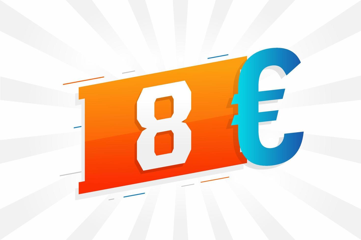 8-Euro-Währungsvektor-Textsymbol. 8 euro geldstockvektor der europäischen union vektor