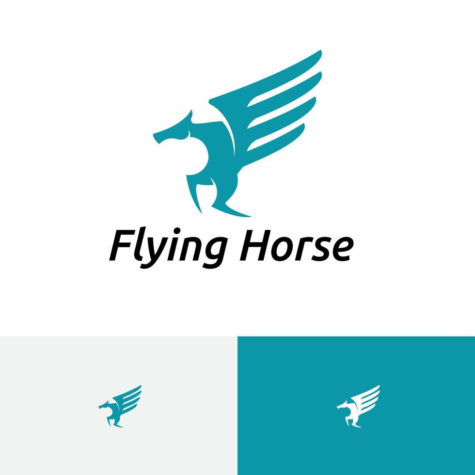 flygande häst vinge pegasus skön elegant logotyp vektor