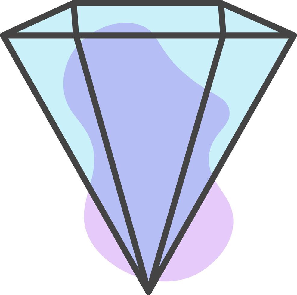 skarp blå diamant, illustration, på en vit bakgrund. vektor