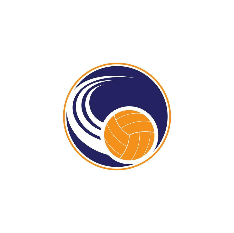 Volleyball-Logo. Volleyballball-Logo-Design. Volleyballspieler-Logo vektor
