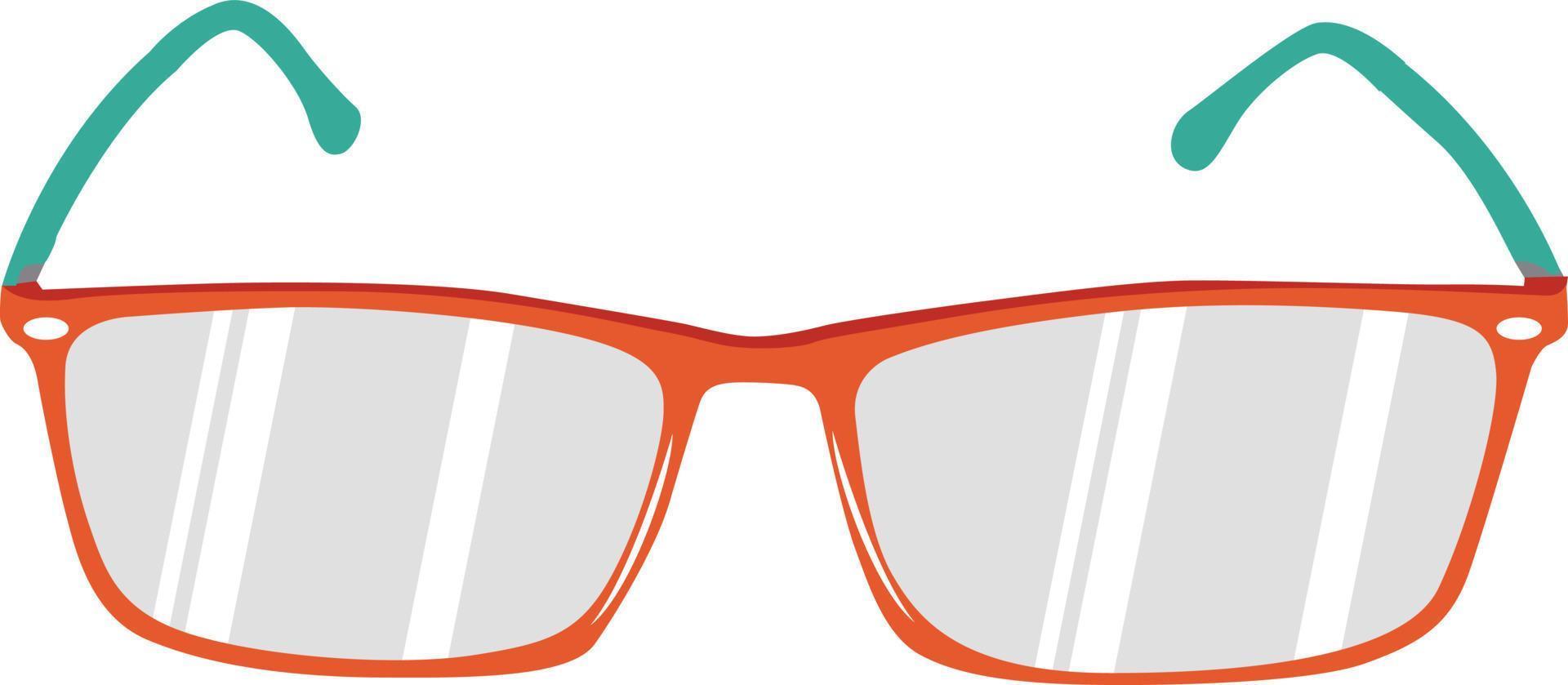 rote Brille, Illustration, Vektor auf weißem Hintergrund.