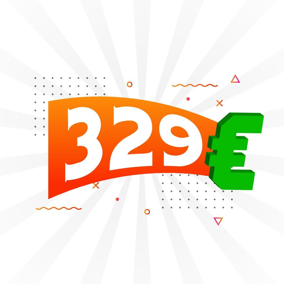 329 euro valuta vektor text symbol. 329 euro europeisk union pengar stock vektor